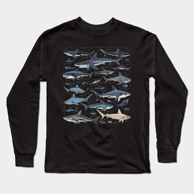 Shark Fearless Free-diving Long Sleeve T-Shirt by Terrence Torphy